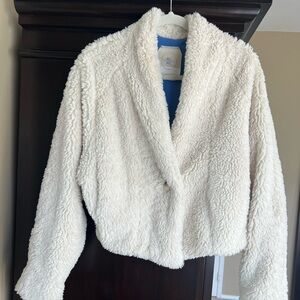 Cropped Shearling Jacket Size Small Anthropologie